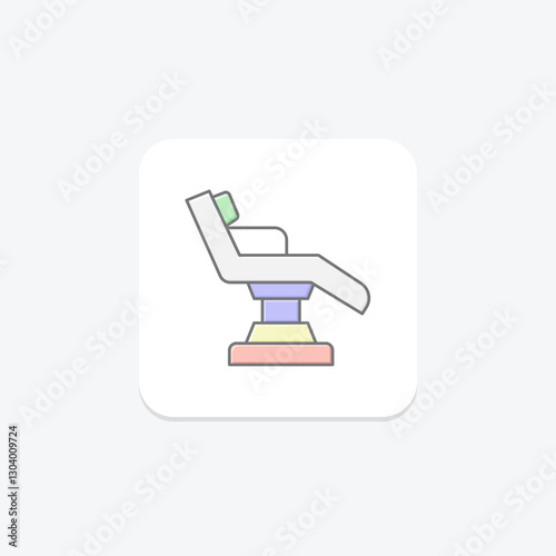 Recliner lineal color icon, vector, pixel perfect, illustrator file