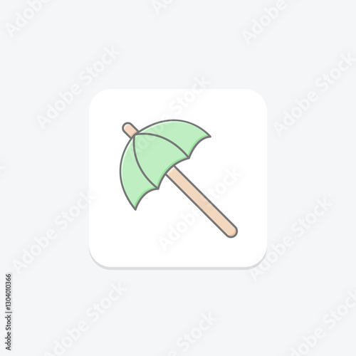 Umbrella lineal color icon, vector, pixel perfect, illustrator file