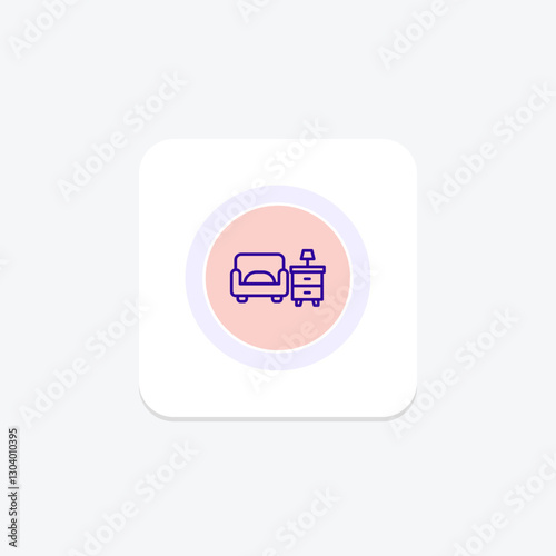 Furniture Icon color circle icon, vector, pixel perfect, illustrator file