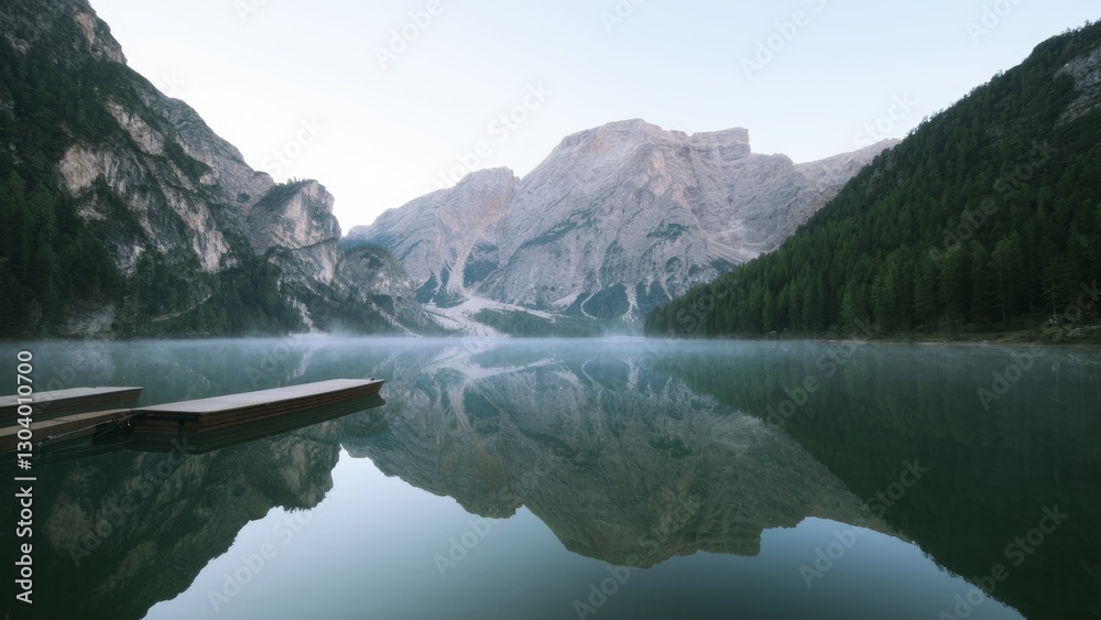 Fototapeta premium Tranquil Mountain Lake Reflection
