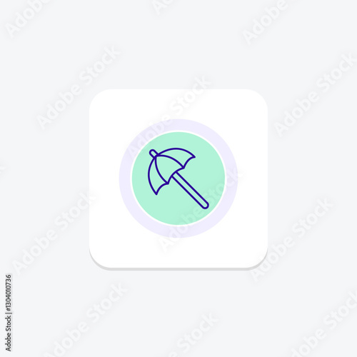 Umbrella color circle icon, vector, pixel perfect, illustrator file