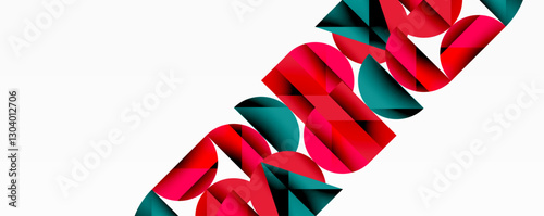 Minimal geometric abstract background. Circle square and triangle design