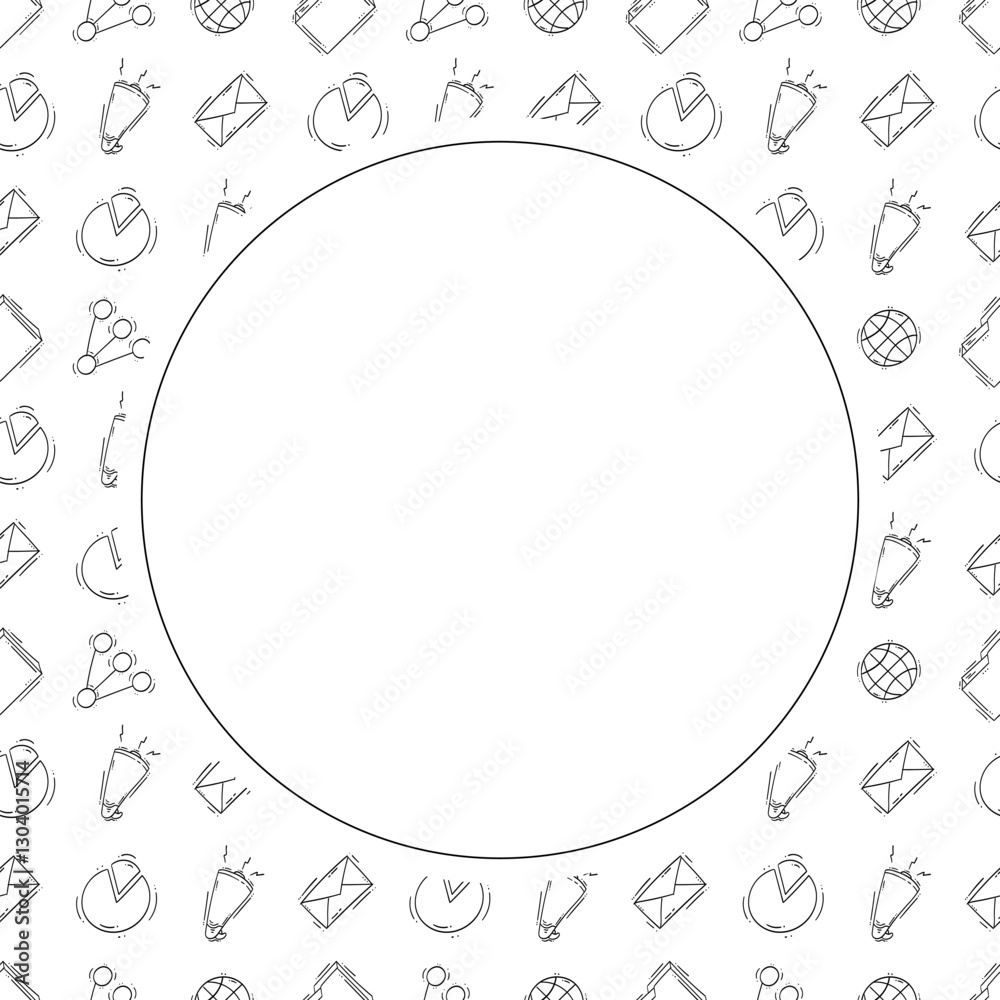 business frame. doodle startup circle frame. business background business frame. doodle startup circle frame. business background