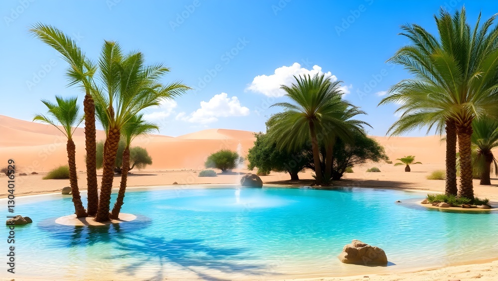 Fototapeta premium swimming pool with palm trees
