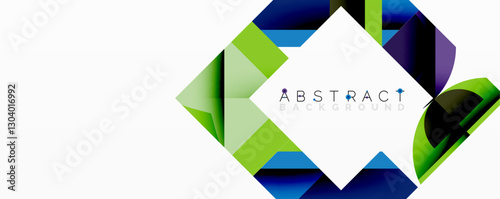 Abstract geometric artwork with interwoven angular and curved shapes, dynamic composition with smooth gradients and bold contrasts