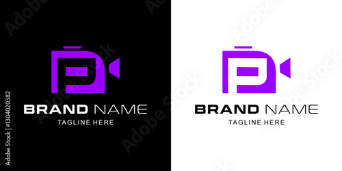 Creative DP Letter Logo with Videography, Illustration, Design Inspiration, Vector, Icon