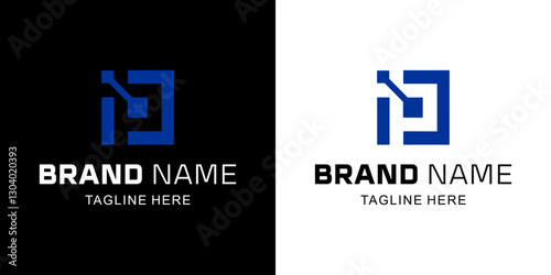 Creative Letter P Logo with technology, Illustration, Design Inspiration, Vector, Icon