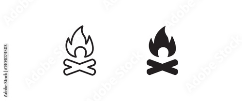 Fire flame icon Hot, oil, gas and energy icon vector, sign, symbol, logo, illustration, editable stroke, flat design style isolated on white linear