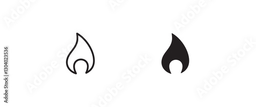 Fire flame icon Hot, oil, gas and energy icon vector, sign, symbol, logo, illustration, editable stroke, flat design style isolated on white linear