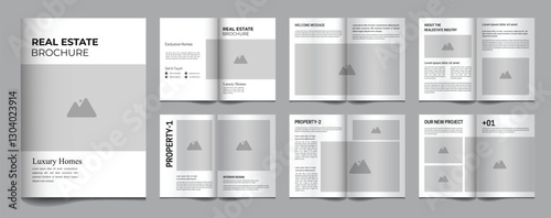 Real estate portfolio, architecture and interior brochure, portfolio template minimalist design	