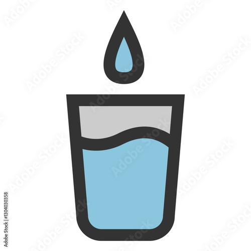 mineral water glass and water droplets