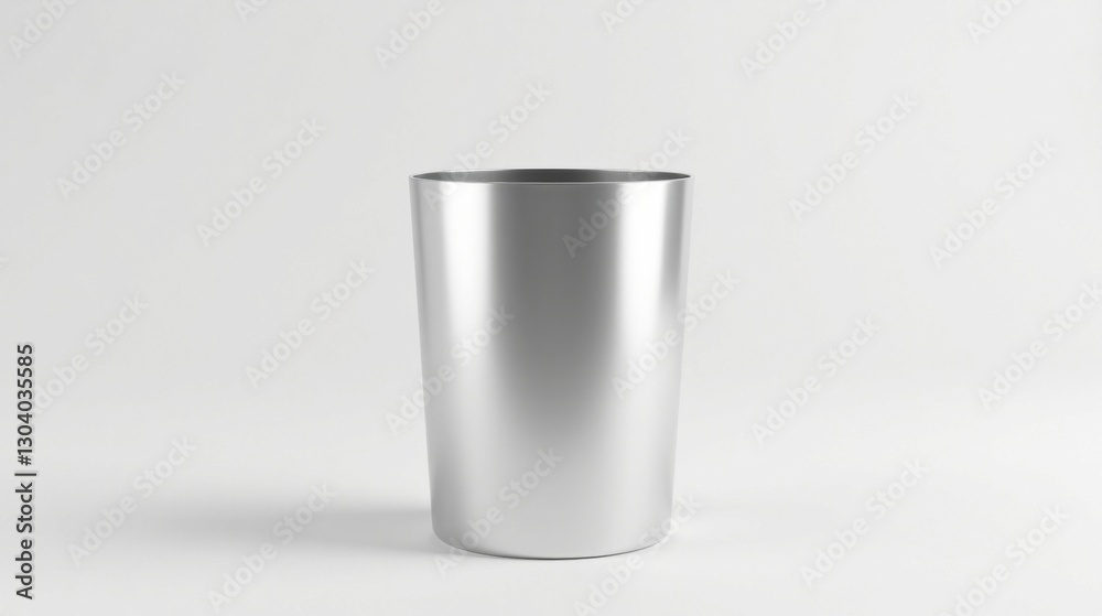 Sleek metallic cylindrical container, perfect for various applications, showcasing a clean and modern aesthetic, ideal for design mockups or product presentations. Sleek metallic cylindrical container, perfect for various applications, showcasing a clean and modern aesthetic, ideal for design mockups or product presentations.