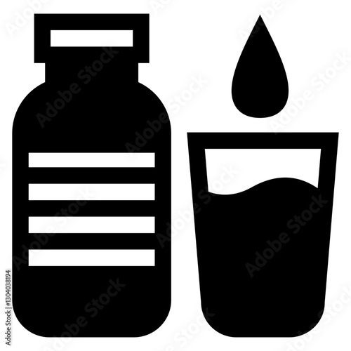 mineral water bottles and glasses