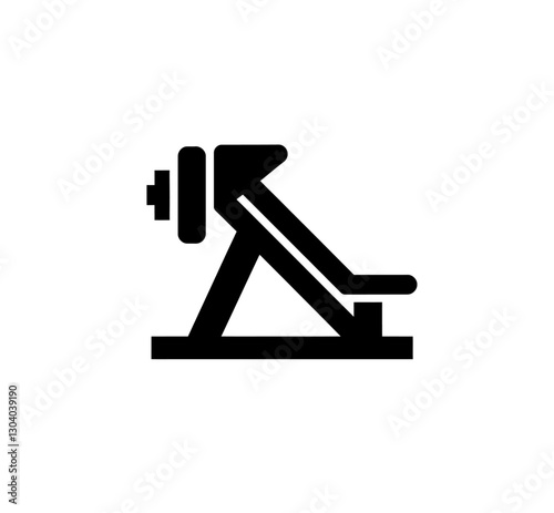 Adjustable bench press icon vector in black color with white background