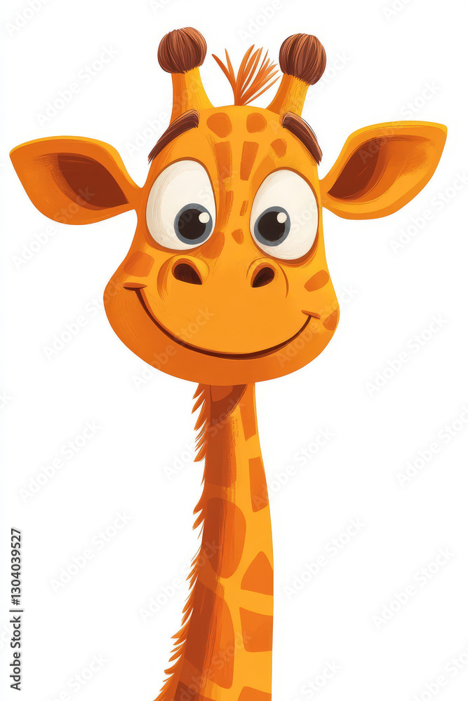 Obraz premium playful cartoon giraffe character with oversized features and cheerful expression