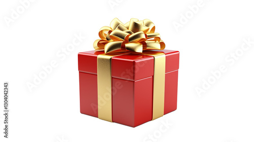 Beautiful Christmas Package Isolated on Transparent PNG Background
