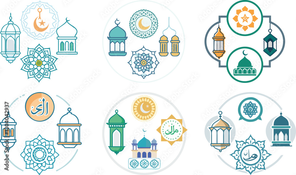Fototapeta premium Colorful Easter Icons and Elements Seamless Vector Pattern for Decoration and Fun