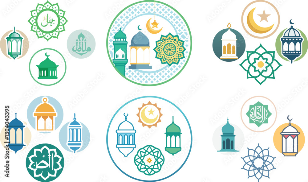 Fototapeta premium Colorful Easter Icons and Elements Seamless Vector Pattern for Decoration and Fun