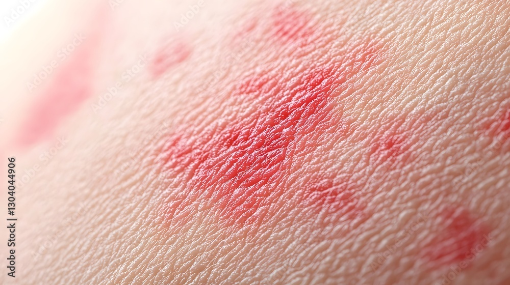 Fototapeta premium Close up View of Patient s Skin Showing the Characteristic Red Sandpaper like Rash Associated with Scarlet Fever Depiction with High Medical Accuracy and Detailed Texture