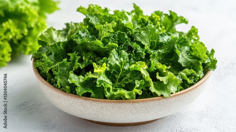 Fresh, green salad in a bowl, emphasizing natural foods for appetite control, placed on a simple white table, bright and inviting composition Fresh, green salad in a bowl, emphasizing natural foods for appetite control, placed on a simple white table, bright and inviting composition