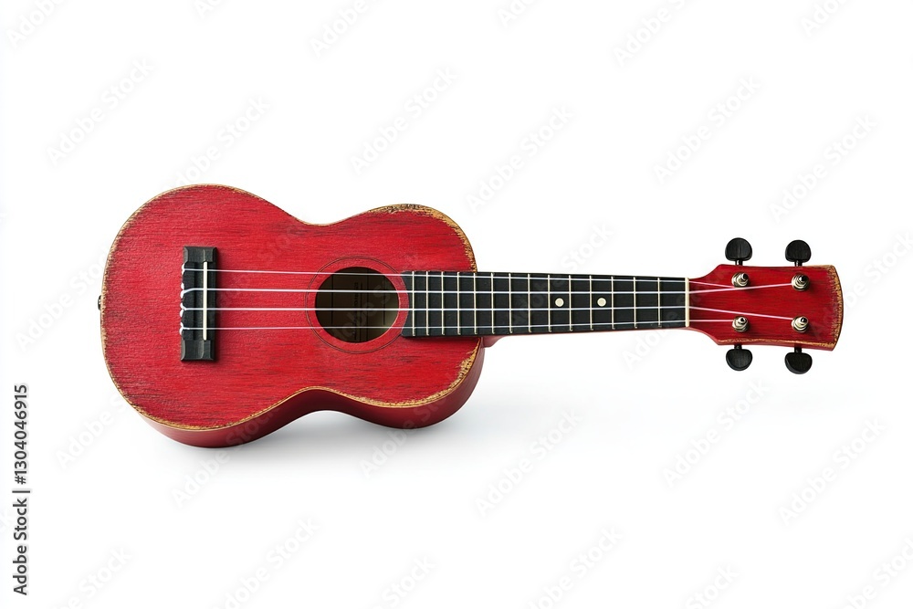 Fototapeta premium Red Ukulele on White Background