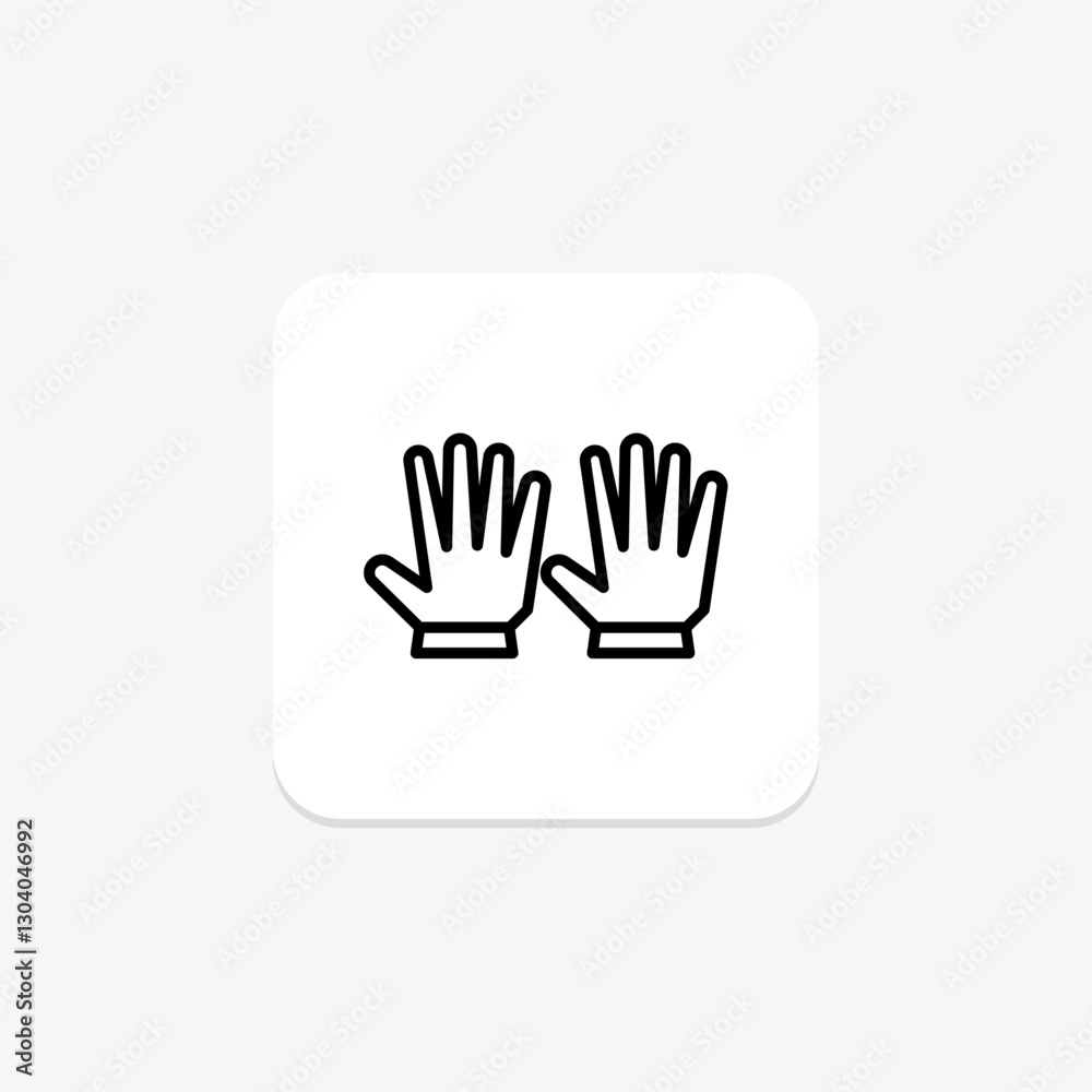Gardening Gloves line icon, vector, pixel perfect, illustrator file Gardening Gloves line icon, vector, pixel perfect, illustrator file