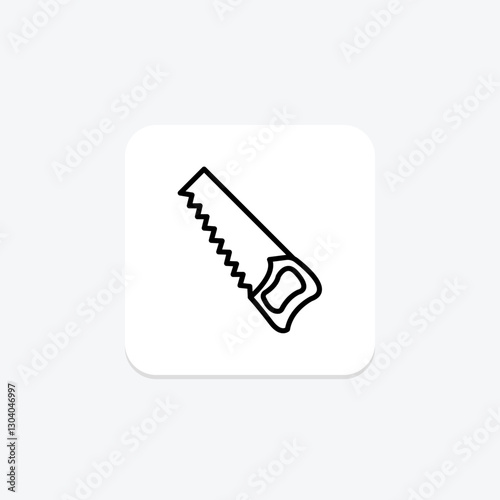 Handsaw line icon, vector, pixel perfect, illustrator file