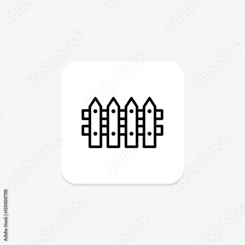 Garden Fence line icon, vector, pixel perfect, illustrator file