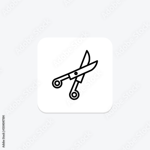Shears line icon, vector, pixel perfect, illustrator file