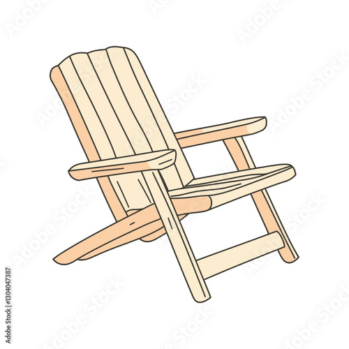 Deck chair flat vector illustration