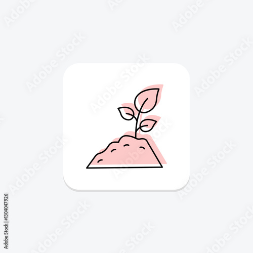 Soil color shadow thinline icon, vector, pixel perfect, illustrator file