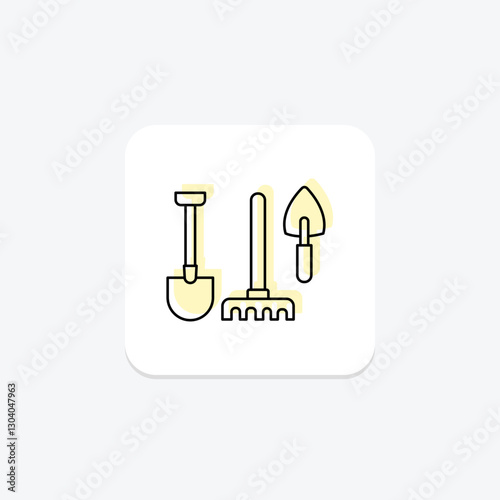 Gardening Tools color shadow thinline icon, vector, pixel perfect, illustrator file