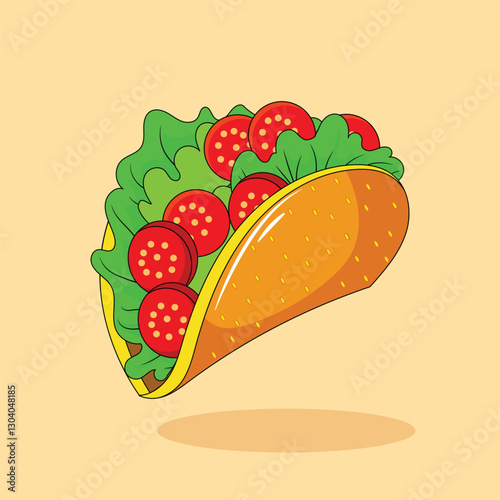 Delicious Tacos Cartoon Vector Illustration – Tasty Mexican Food Clipart
