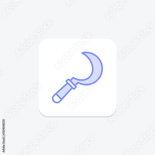 Sickle duotone line icon, vector, pixel perfect, illustrator file