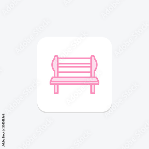 Garden Bench duotone line icon, vector, pixel perfect, illustrator file