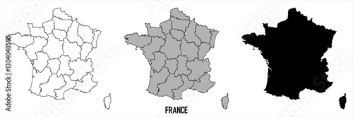 High detailed vector map - France
