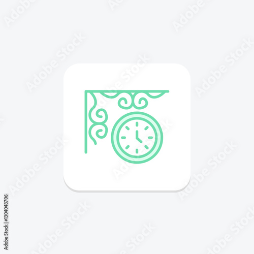 Garden Clock duotone line icon, vector, pixel perfect, illustrator file