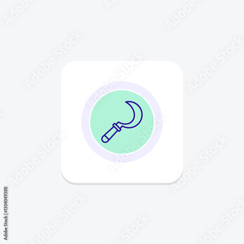 Sickle color circle icon, vector, pixel perfect, illustrator file