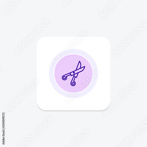 Shears color circle icon, vector, pixel perfect, illustrator file