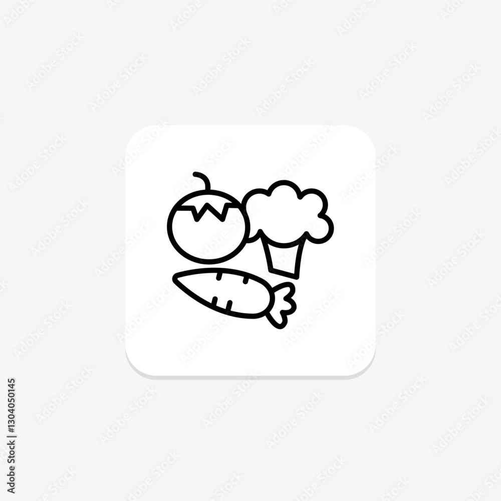 Obraz premium Vegetables line icon, vector, pixel perfect, illustrator file