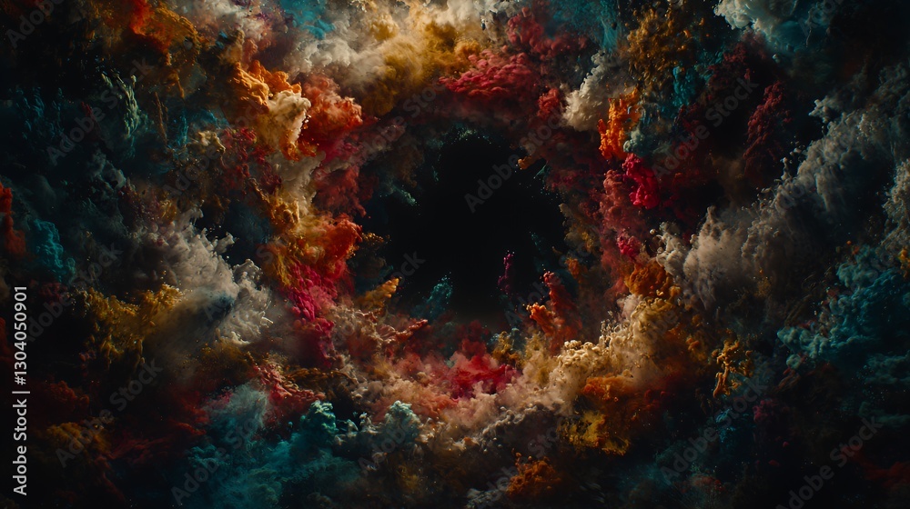 Obraz premium Abstract Colorful Swirling Nebula Background