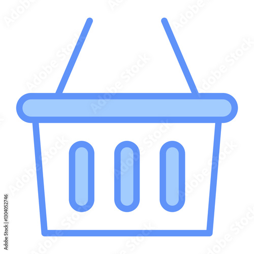 Basket Outline Blue Color Icon
