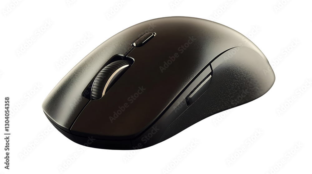 Black Wireless Mouse: A sleek and modern black wireless mouse with scroll wheel and side buttons, designed for comfort and precision in navigating digital spaces. Black Wireless Mouse: A sleek and modern black wireless mouse with scroll wheel and side buttons, designed for comfort and precision in navigating digital spaces.