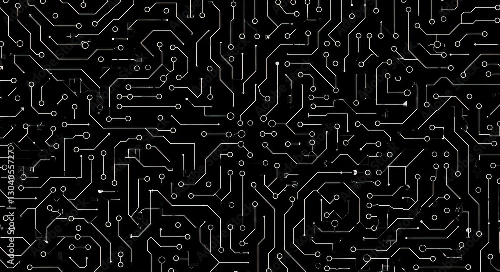 circuit board pattern, electronic pathways, intricate lines, technological texture, black and white, complex network, geometric design, futuristic grid, digital maze, computer chip aesthetic, abstract circuit board pattern, electronic pathways, intricate lines, technological texture, black and white, complex network, geometric design, futuristic grid, digital maze, computer chip aesthetic, abstract