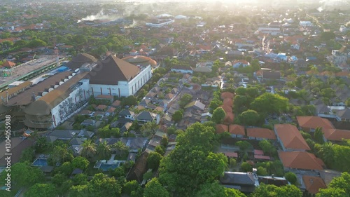 sanur beach bali indonesia. Beach bungalows and villas village on the beach