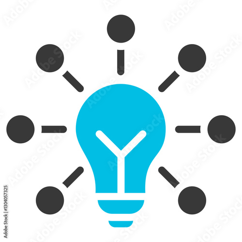 Innovation Hub Glyph Blue Grey Icon