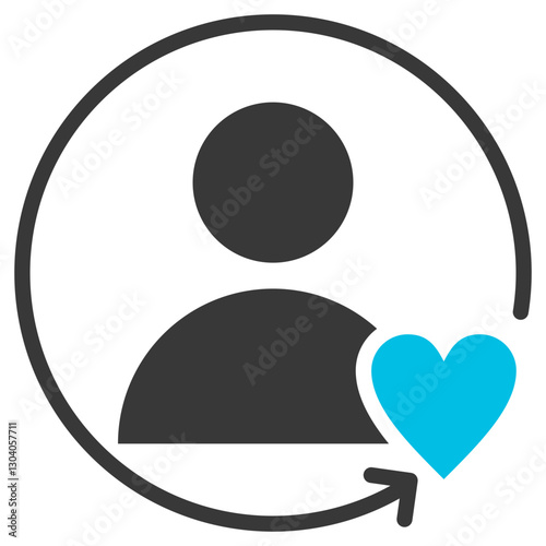 Customer Glyph Blue Grey Icon