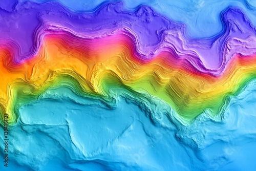 A satellite heat map showing the movement of the Gulf Stream in vibrant colors