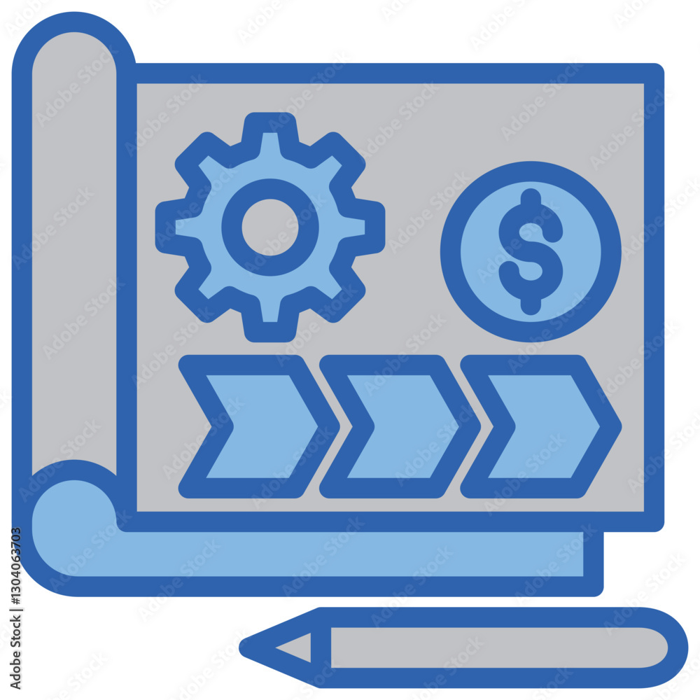 Business Model Blue White Icon Business Model Blue White Icon