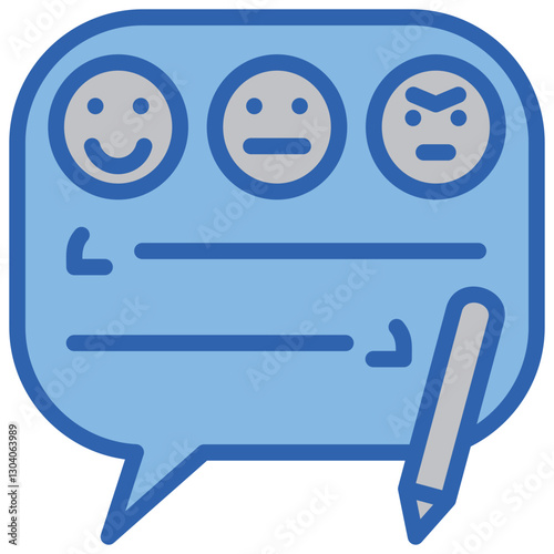 Feedback Blue White Icon